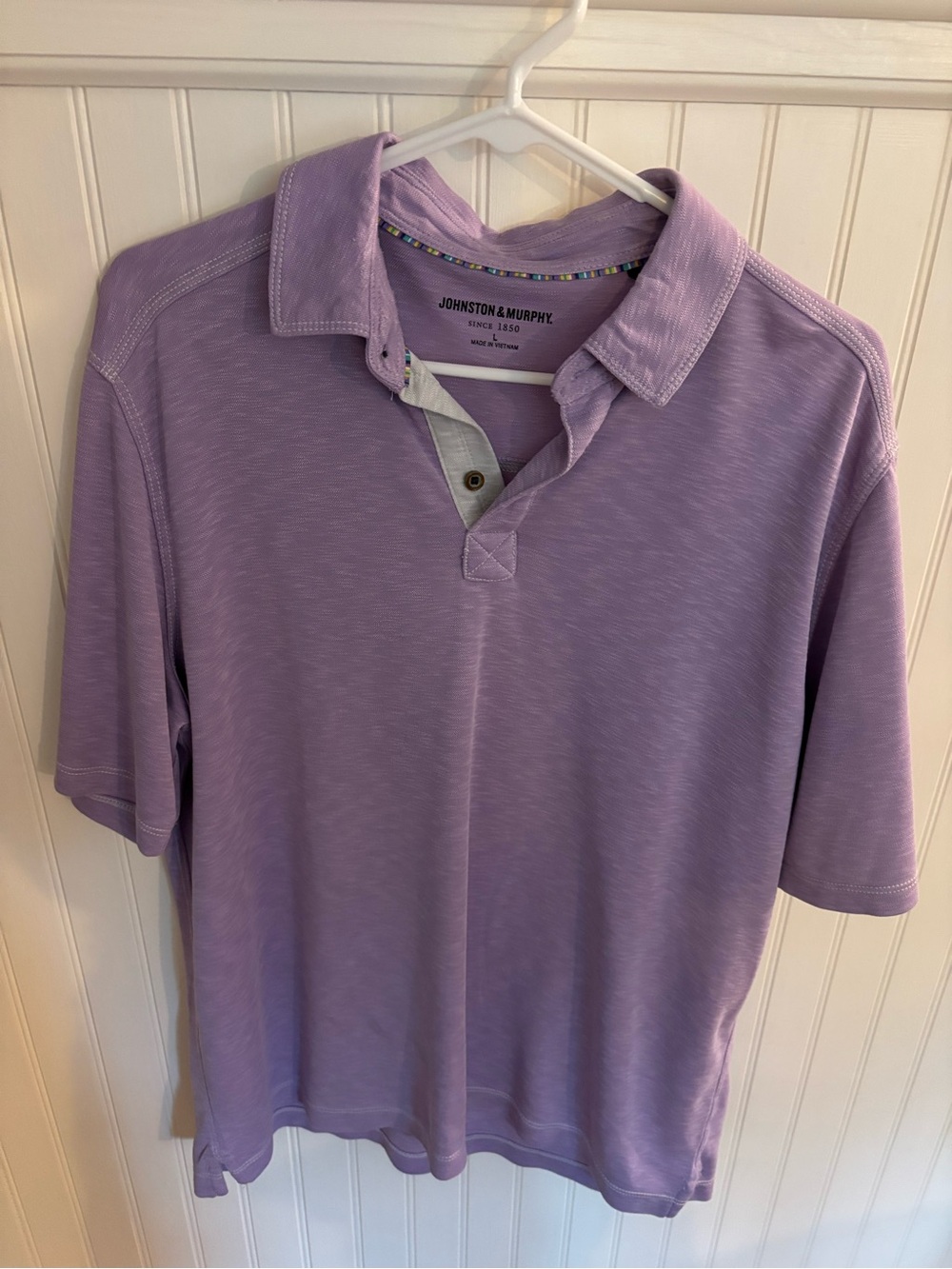 Johnston & Murphy Lavender Short-Sleeve Polo
